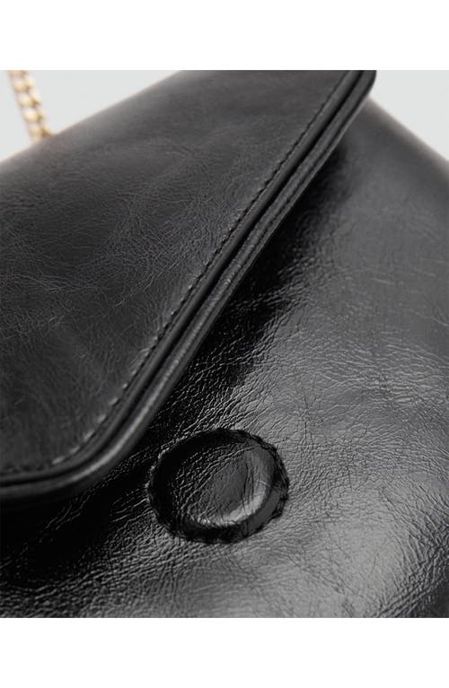 Mango Envelope Flap Faux Leather Clutch In Black