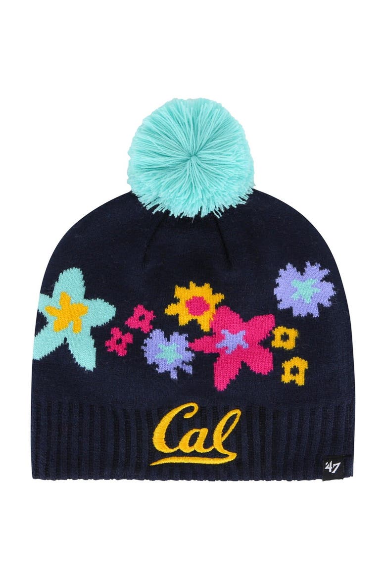 Girls Youth '47 Navy Cal Bears Buttercup Knit Beanie with Pom, Main, color, Navy