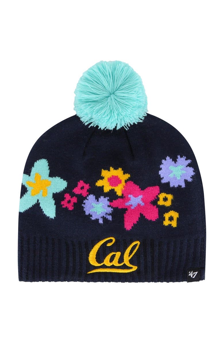 '47 Girls Youth '47 Navy Cal Bears Buttercup Knit Beanie with Pom, Main, color,