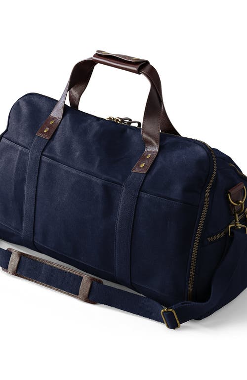 Lands' End Waxed Canvas Convertible Garment Duffle In Blue