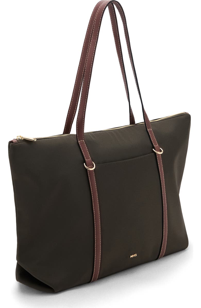 MANGO Nylon Shopper Bag, Alternate, color, Khaki Green