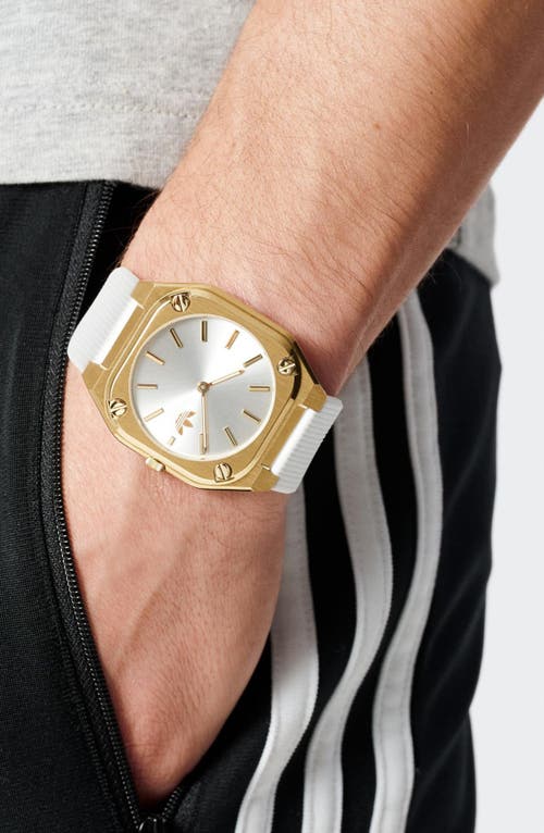 Adidas Originals Adidas Silicone Strap Watch In White