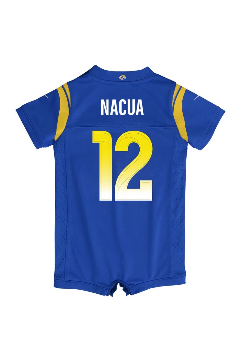 Newborn Nike Puka Nacua Royal Los Angeles Rams Romper Game Jersey, Alternate, color, Royal