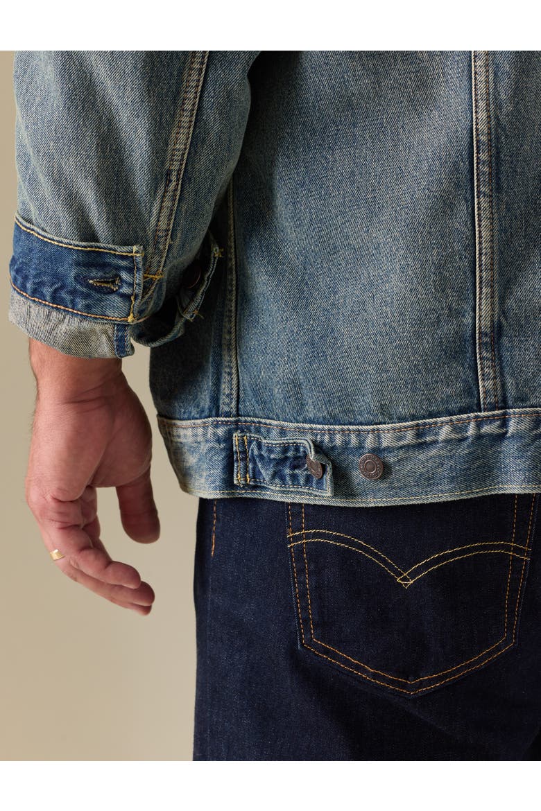 Big & Tall  Dirty Wash Trucker Jacket, Alternate, color, TIME WELL SPENT