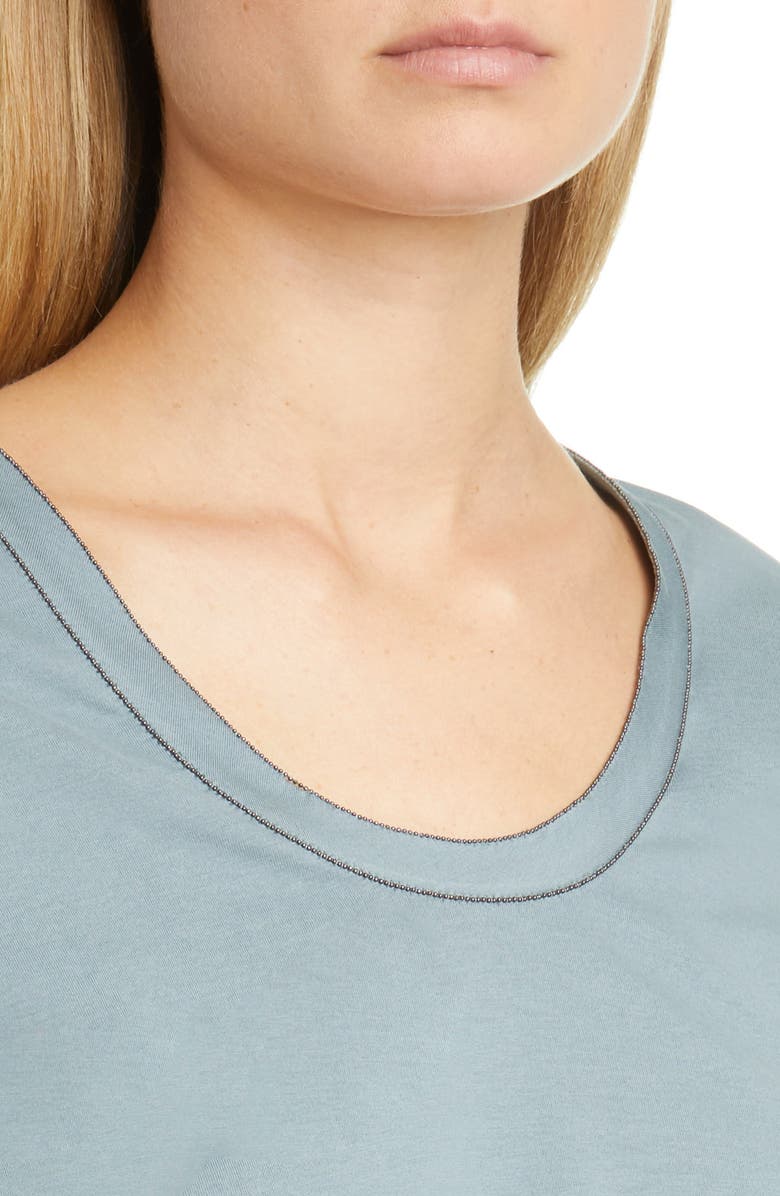 Brunello Cucinelli Monili Trim Tee, Alternate, color,