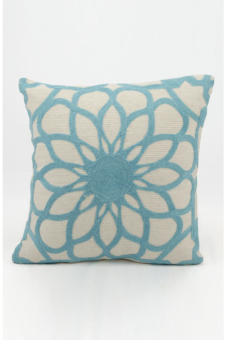 'Dahlia Flower' Pillow, Main, color, BLUE PORCELAIN