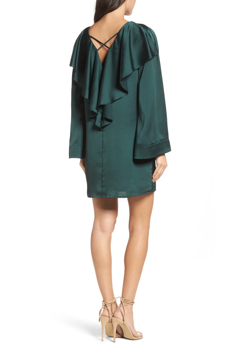 Ruffle Crossback Shift Dress, Alternate, color, GREEN PARK