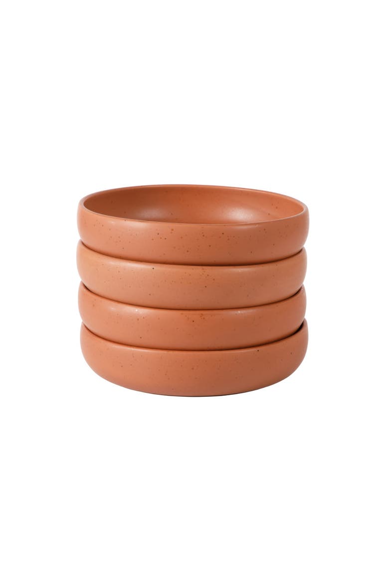 Corsica Clay 4 Piece Meal, Dinner, Pasta Bowl Set, Alternate, color, Burnt Apricot Terracotta