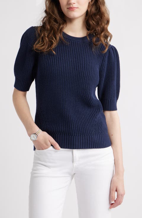 Elbow Sleeve Cotton Sweater