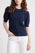 Caslon® Elbow Sleeve Cotton Sweater