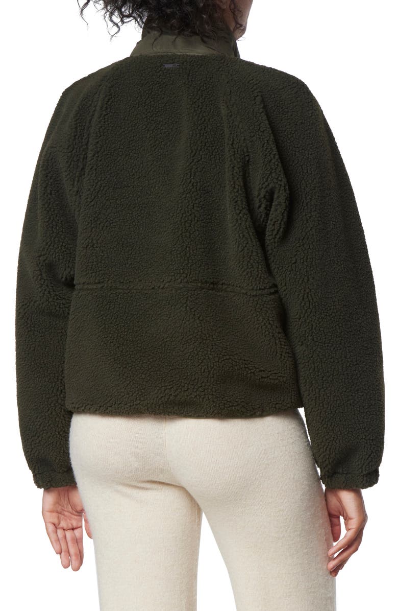 Marc New York Performance Mixed Media Fleece Zip Jacket, Alternate, color, Olive