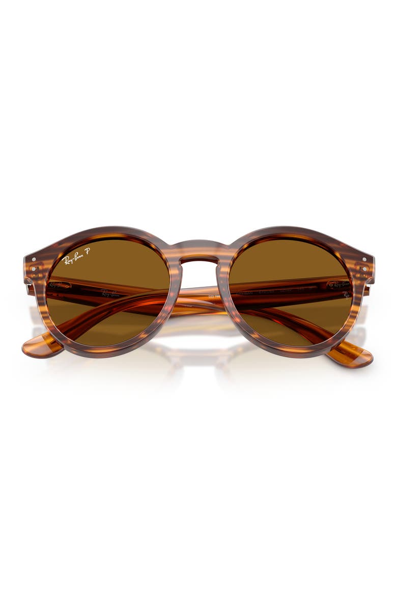 Reverse 52mm Polarized Phantos Sunglasses, Alternate, color, STRIPED HAVANA / BROWN