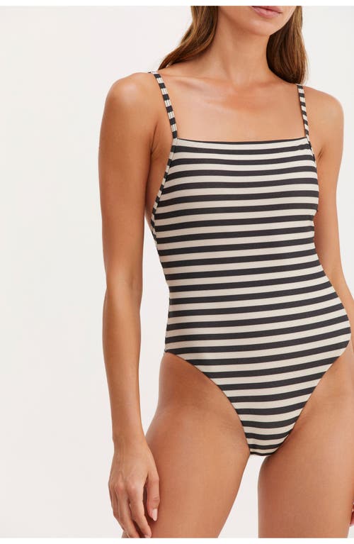 Au Naturel By Gottex Golden Hour Luna Square Neck & Scooped Back One Piece In Blk/ivory