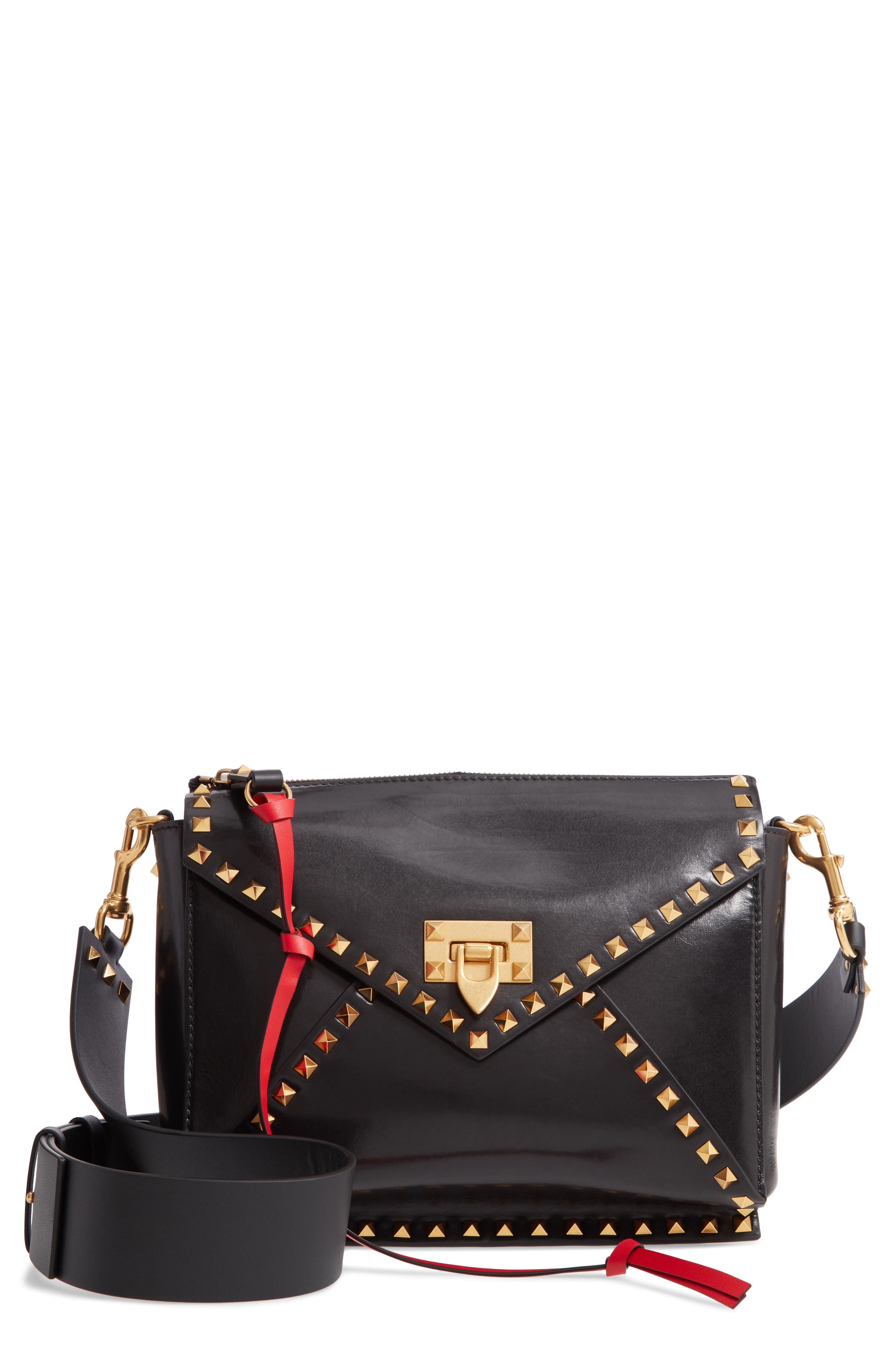 Valentino Garavani Medium Rockstud Hype Leather Shoulder Bag, Main, color, 