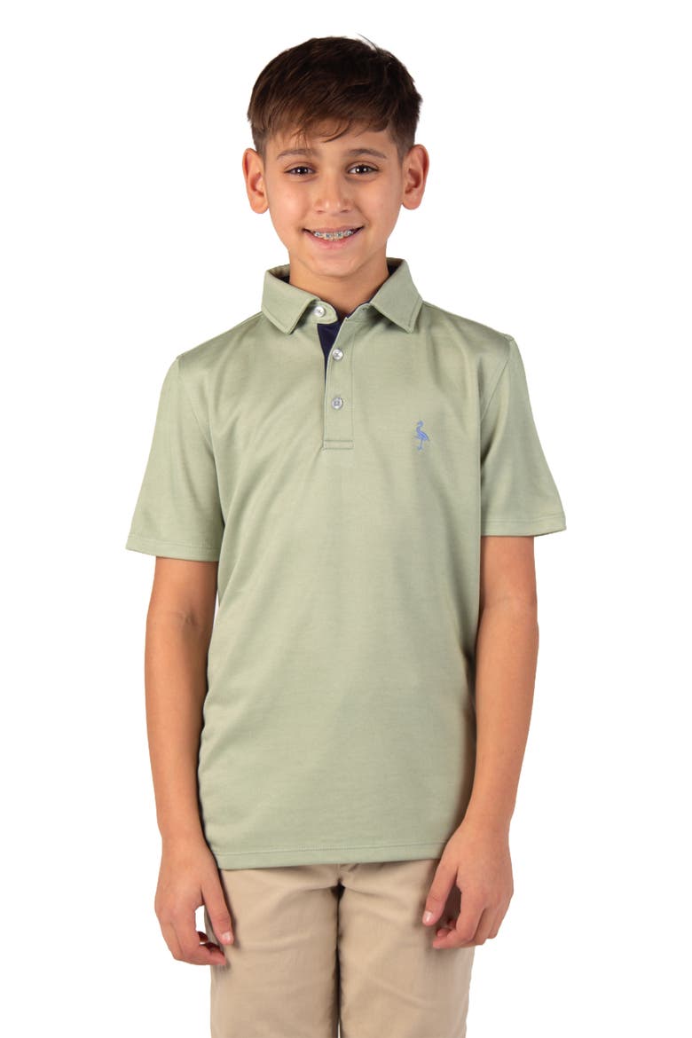 Kids' Solid Knit Polo, Main, color, MOSS GREEN