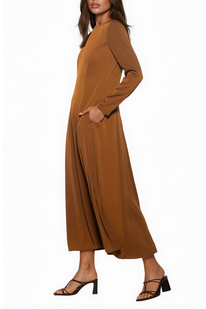 Ismerie Fit and Flare Maxi Dress, Alternate, color, BROWN