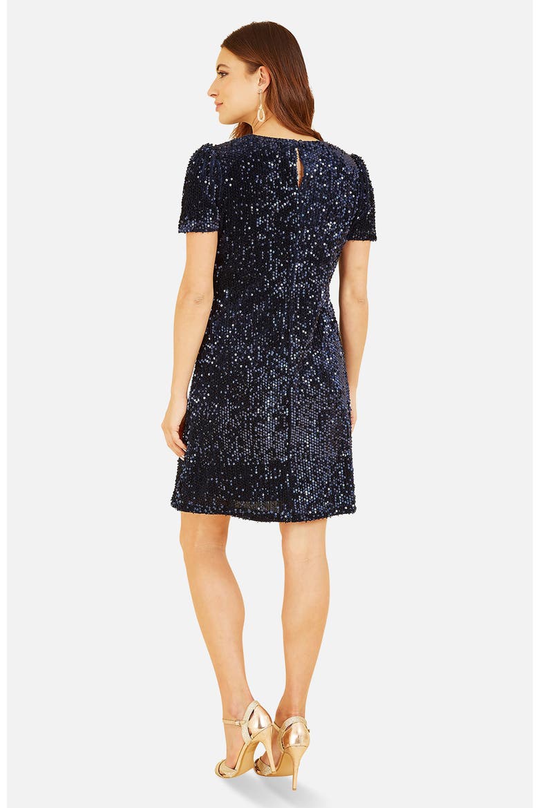 Sequin Tunic Mini Dress, Alternate, color, Navy