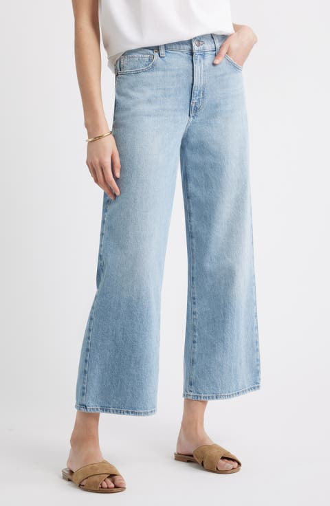 High Waist Wide Leg Crop Jeans (Lenora Wash)
