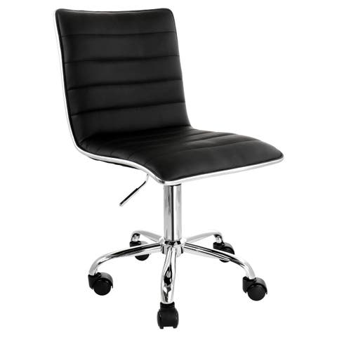 Faux Leather Adjustable Rolling Office Chair
