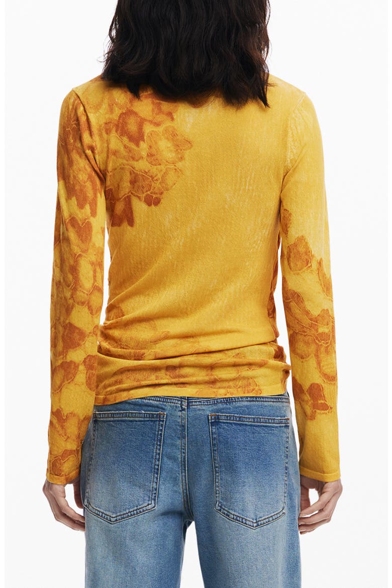 Funnel Neck Printed Sweater, Alternate, color, YELLOW