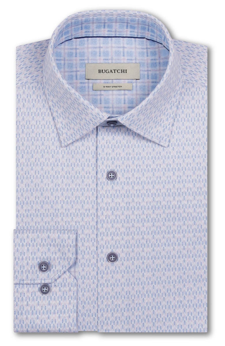 Bugatchi Jimmy OoohCotton<sup>®</sup> Dash Print Button-Up Shirt, Alternate, color, Air Blue