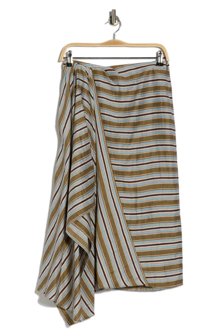 Lota Linen Blend Skirt, Alternate, color, HAZEL STRIPE