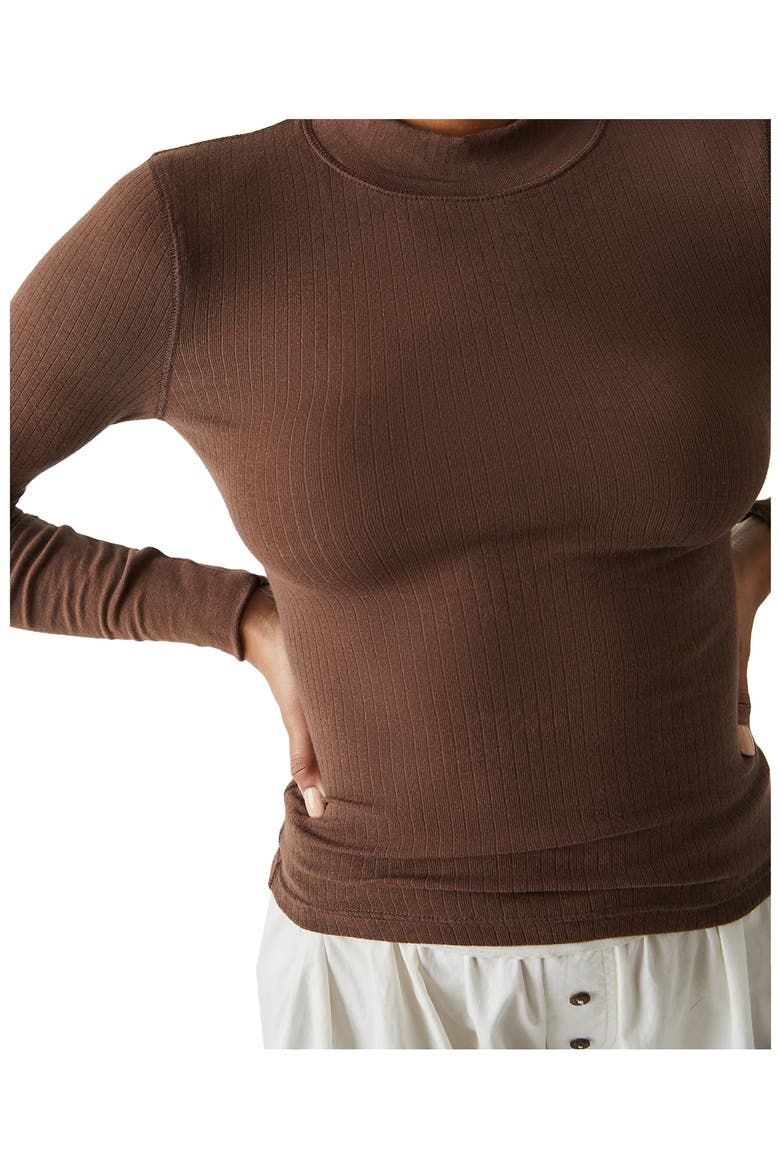 The Rickie Mock Neck Long Sleeve Top, Alternate, color, CHOCOLATE LAVA