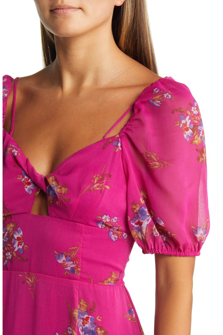 The Delilah Midi Dress, Alternate, color, MAGENTA BOUQUET