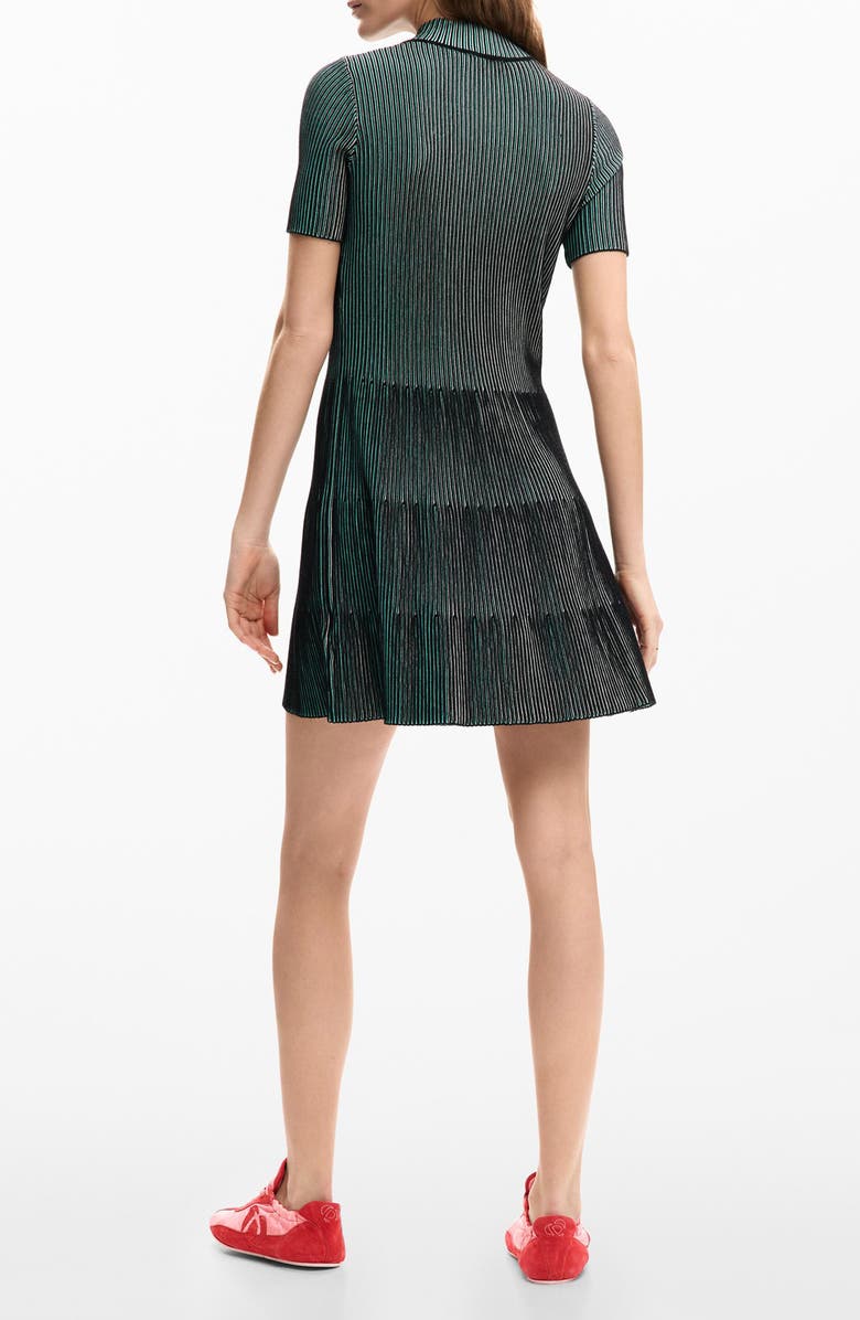 Desigual Rib Half Zip Minidress, Alternate, color, Blue