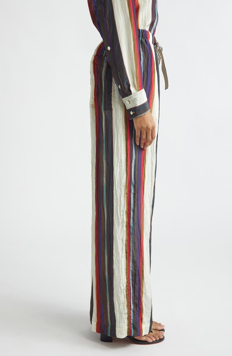Christopher John Rogers Morris Stripe Crinkled Pants, Alternate, color, Calla Lily Multi