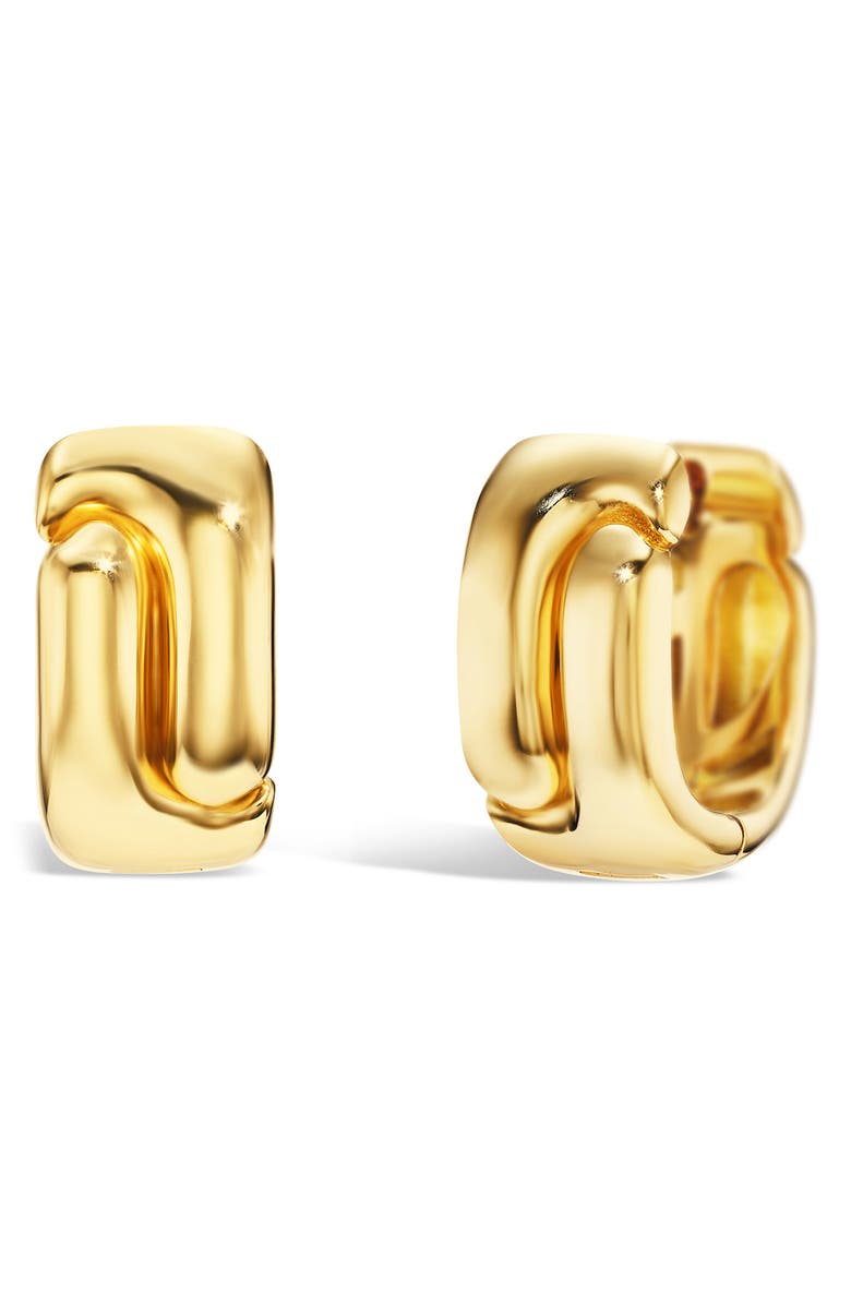 Pamela Zamore Holos 18K Gold Oval Huggie Hoop Earrings, Main, color, Yellow Gold