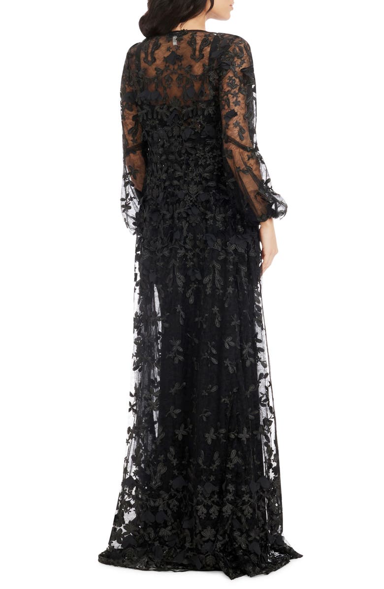 Dress the Population Joss Floral Appliqué Lace Jacket, Alternate, color, Black