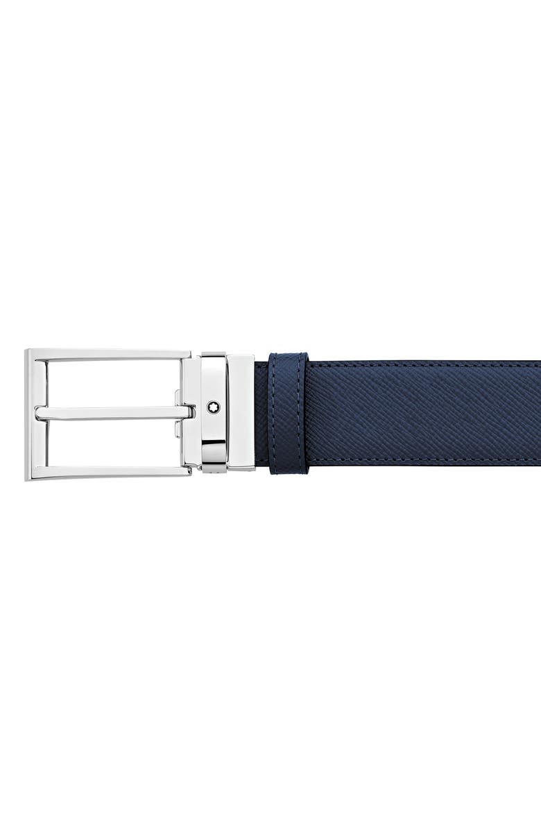 Montblanc Reversible Saffiano Leather Belt, Alternate, color, Black