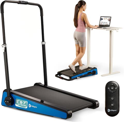 Mini Walking Pad Treadmill with Incline  Compact Under Desk Treadmill for Home & Office