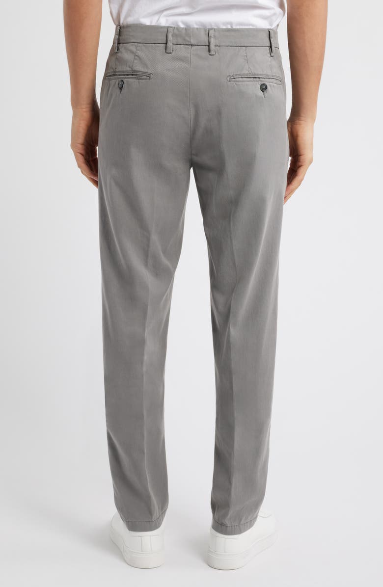 Canali Regular Fit Flat Front Comfort Twill Pants, Alternate, color, Grey