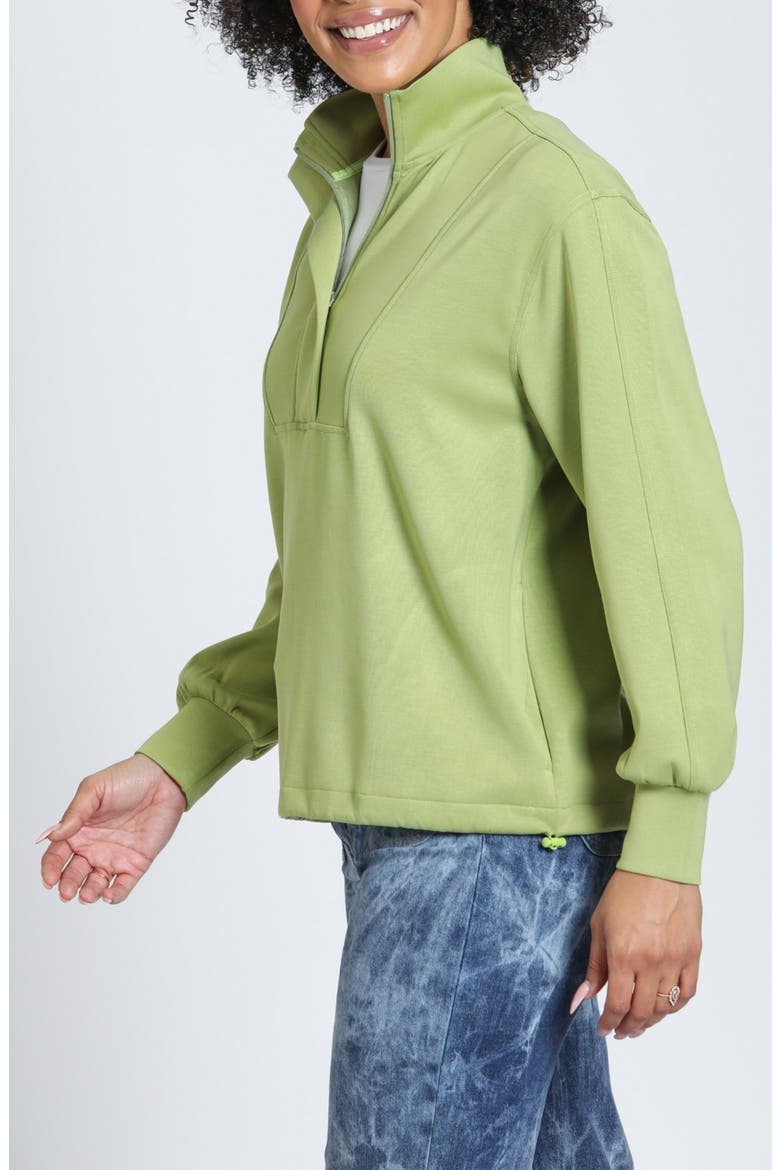 Half Zip Drawstring Top, Alternate, color, CITRON