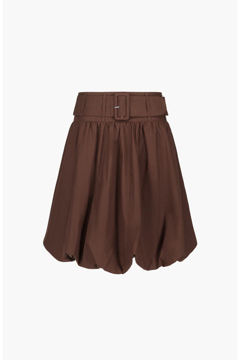 Tatum Belted Bubble Hem Skirt, Main, color, Dark Brown