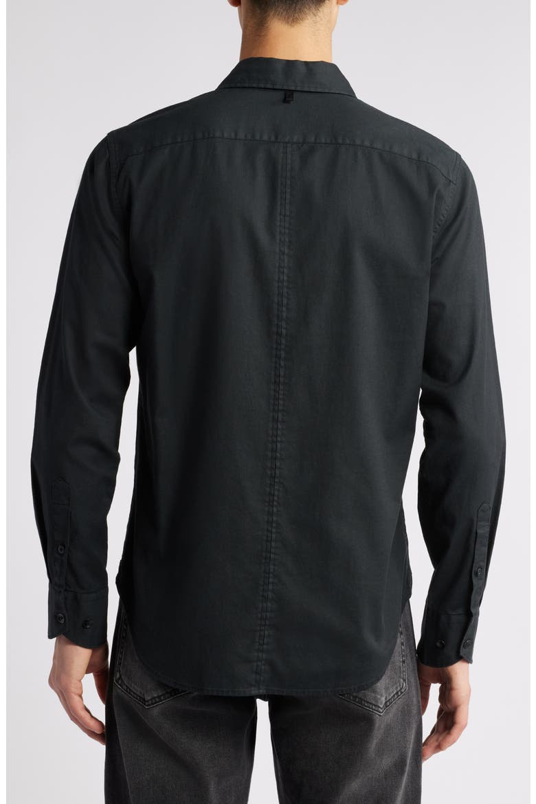 Tomlin Cotton Dobby Button-Up Shirt, Alternate, color, JETBLK