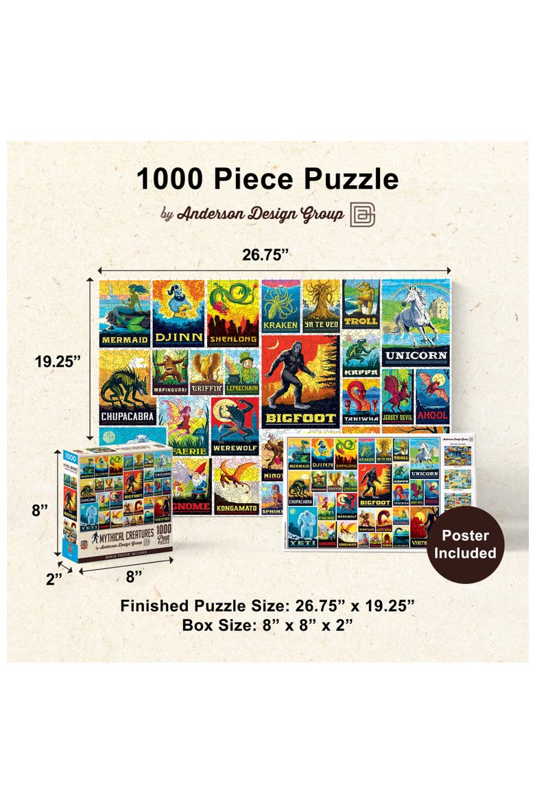 Mythical Creatures 1000 Piece Puzzle, Alternate, color, Multicolor