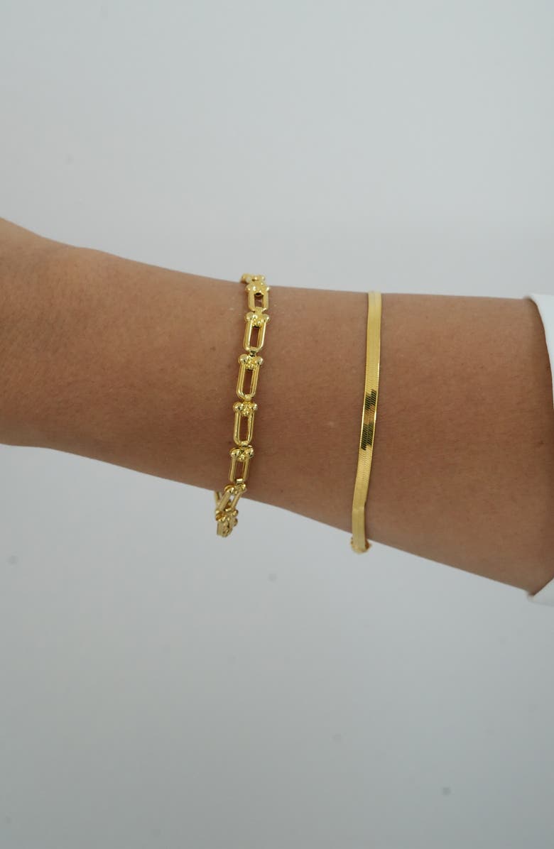 Argento Vivo Sterling Silver Elongated U Chain Bracelet, Alternate, color, Gold