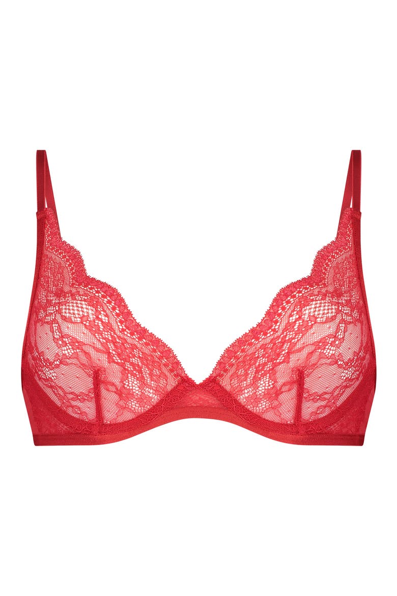Isabelle Lace Underwire Bra, Alternate, color, TANGO RED