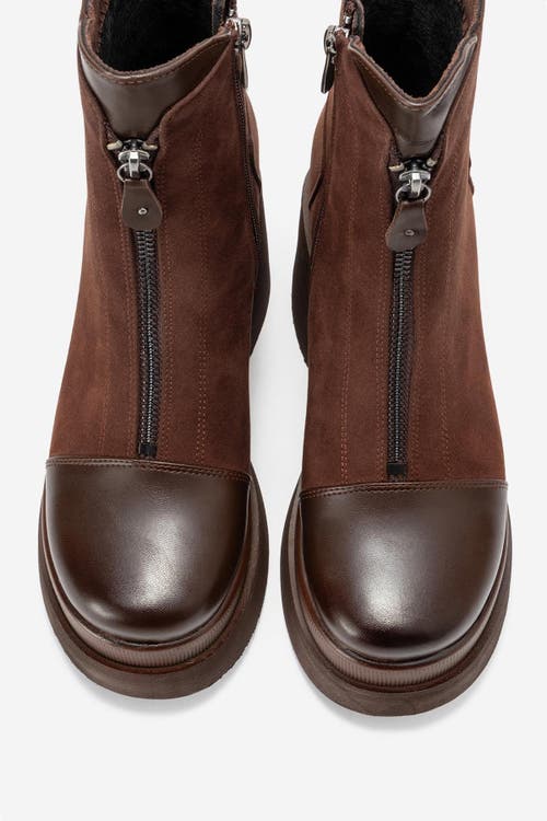 Prologue Shoes Ardenne Platform Zip Boot In Brown