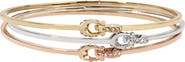 COACH Set of 3 Pavé Logo Link Bangles
