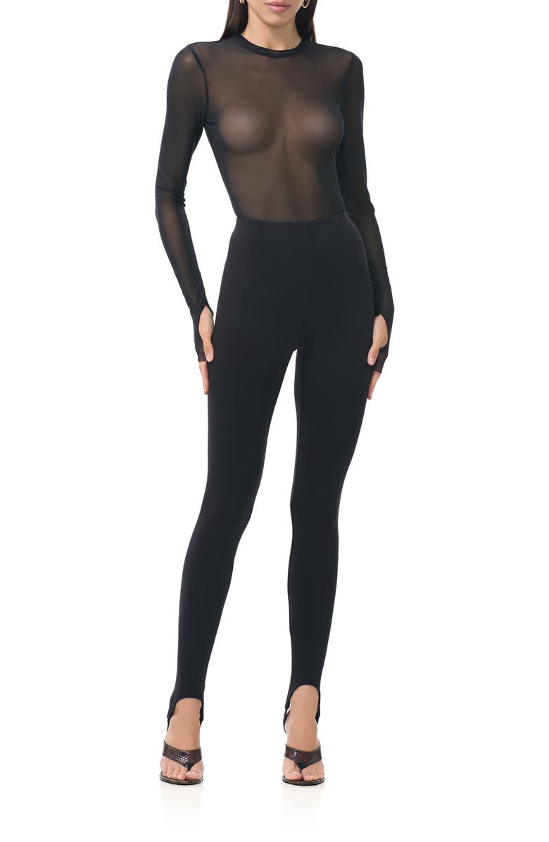 AFRM Jasmine Stirrup Pants, Alternate, color, Noir