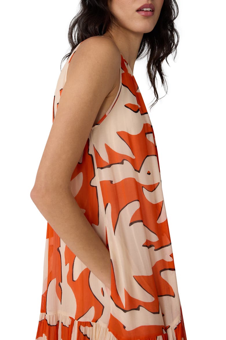 Cherry Abstract Print Maxi Dress, Alternate, color, HERITAGE PALM BIG BURNT ORANGE
