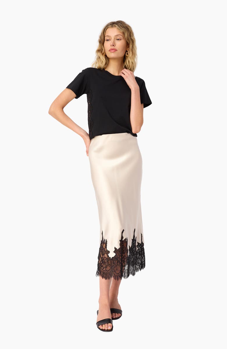 CAMI NYC Ebra Lace Inset Cotton T-Shirt, Alternate, color, Black