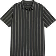 Roark Crosswinds Short Sleeve Cotton Blend Dobby Button-Up Shirt