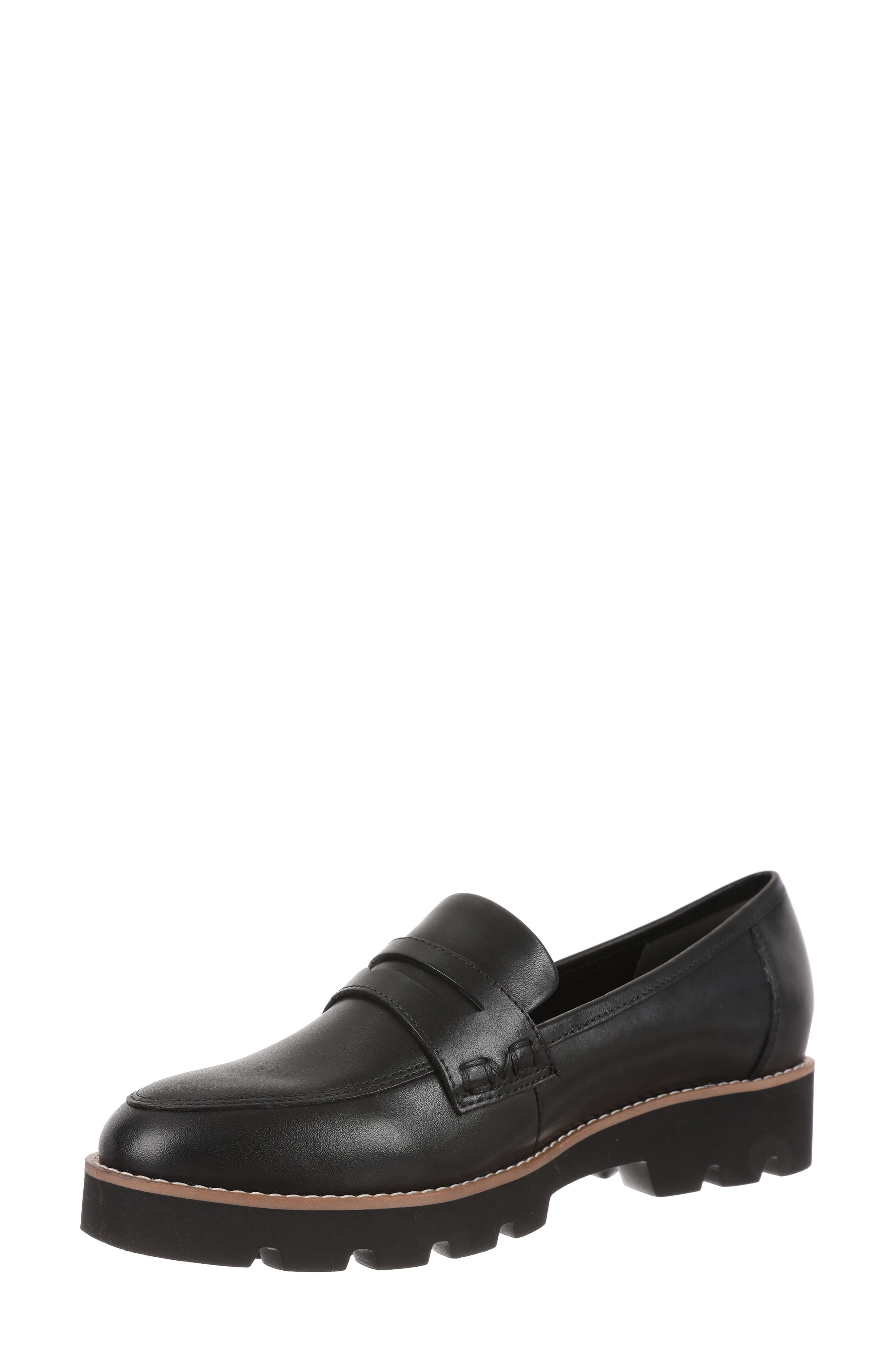 Vionic Cheryl II Lug Penny Loafer, Alternate, color, Black Nappa
