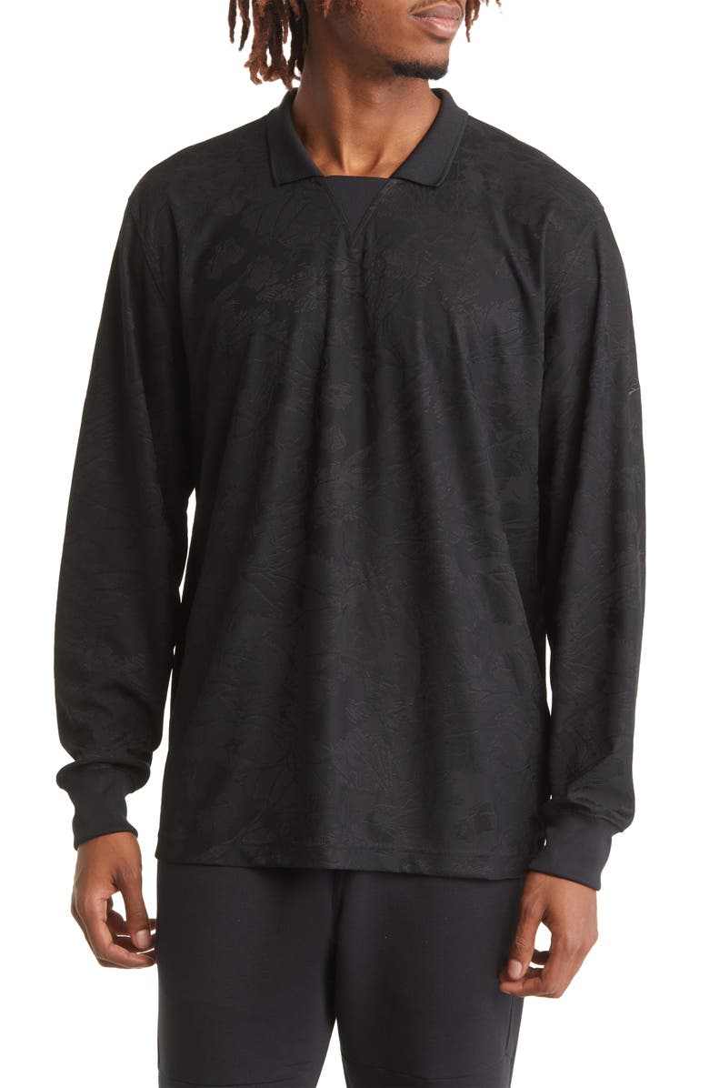 Nike Dri-FIT Tech Pack Floral Jacquard Long Sleeve Polo, Main, color, 