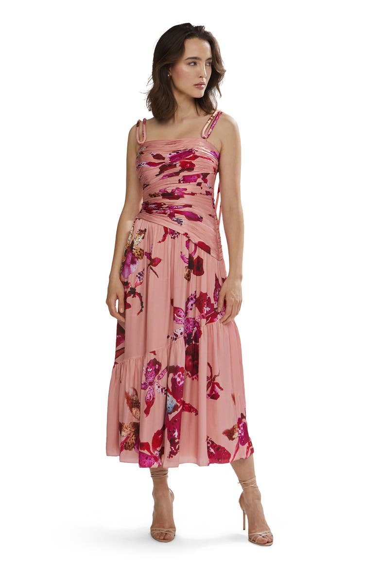Daniella Printed Viscose Midi, Alternate, color, Warm Speckled Iris
